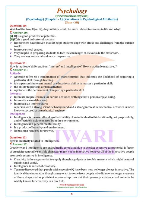 Ncert Solutions For Class 12 Psychology Chapter 1 Variations