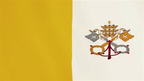 Vatican Flag Waving Animation Full Screen Symbol Of The Country 4k