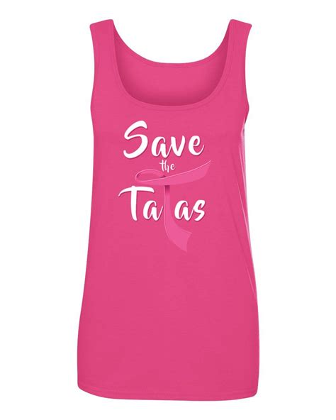 breast cancer awearness save the tatas pink tank top shirt for 4933 jznovelty
