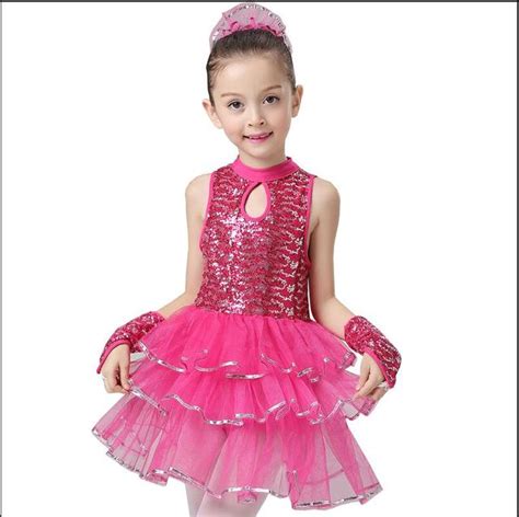 Girls Ballroom Dress For Children Girl Dance Clothing Kids Sequins
