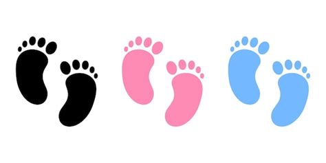 Premium Vector Baby Footprint Vector Set Blue And Pink Baby Foot
