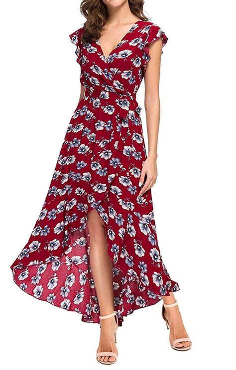 Floral Print Maxi Floral Dress Red Dress Floral Prints Bohemian Summer Dresses Bohemian