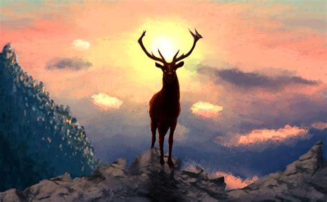 Deer Art Wallpapers Top Free Deer Art Backgrounds Wallpaperaccess