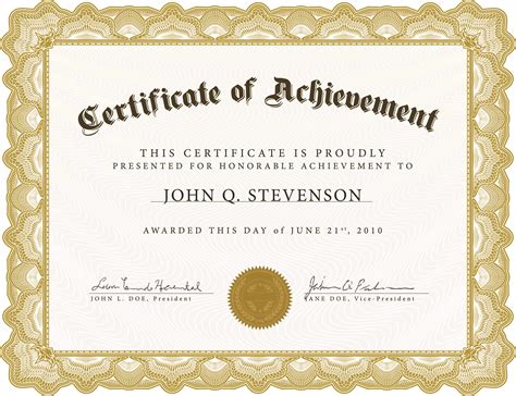 Certificate Of Academic Achievement Template Graduation Certificate