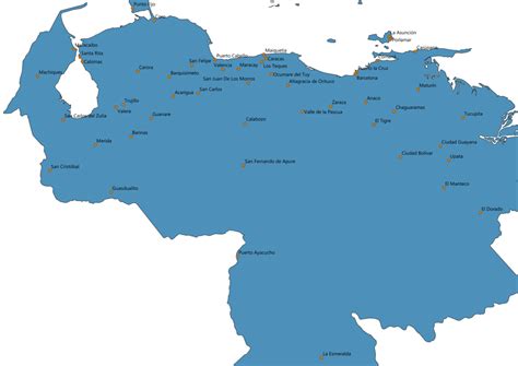 Map Of Venezuela With Cities Venezuela Cities Map