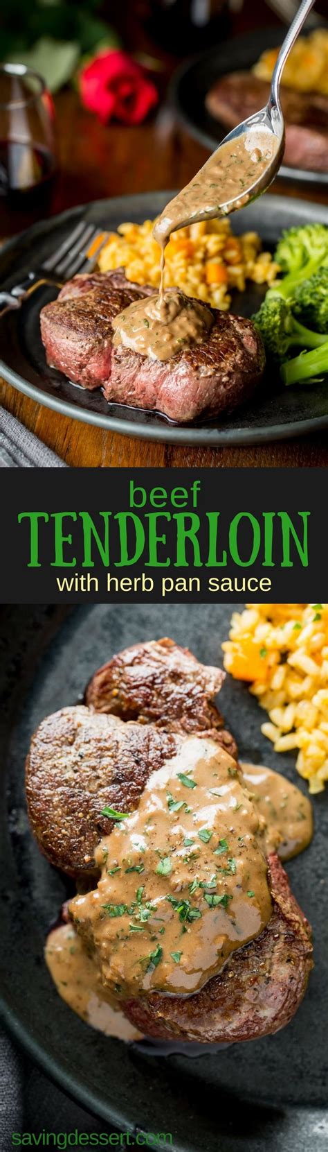 Easy herb crusted beef tenderloin roast with a creamy horseradish sauce. Beef Tenderloin Steaks with Herb Pan Sauce | Recipe | Beef recipes, Tenderloin steak, Meat recipes