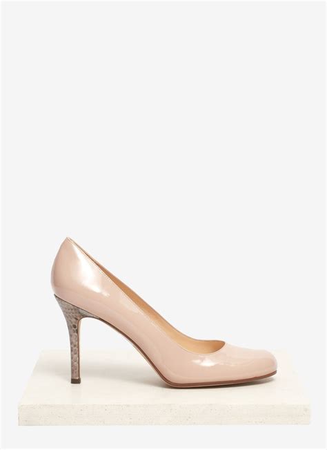 Kate Spade Karolina Snakeskin Heel Patent Leather Pumps In Natural Lyst