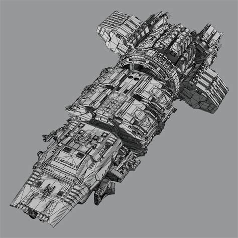Modular Spaceship 3D Model 99 Fbx Max Obj Free3D