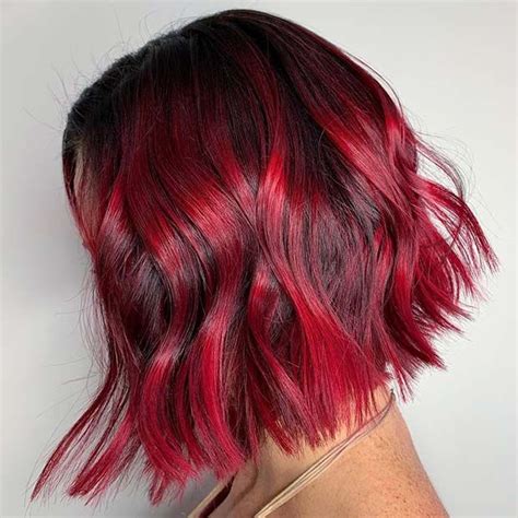Short Red And Black Hair Dark Red Hair Color Cool Hair Color Short