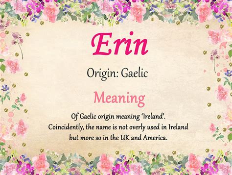 Erin Name Meaning Names Names With Meaning Best Girl Names