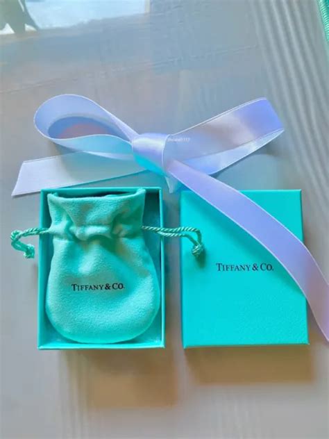 Tiffany And Co Packaging Empty Blue T Box Ribbon Pouch 3pc Set New