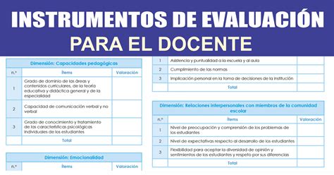 Instrumentos De Evaluación Para El Docente Educar Perú