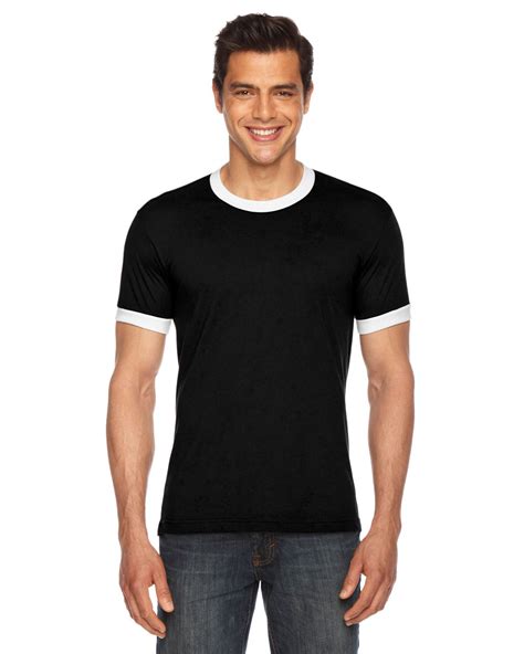 American Apparel Bb410w Unisex Poly Cotton Short Sleeve Ringer T