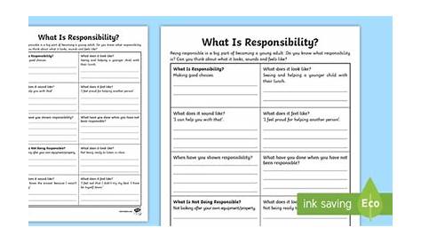 What is Responsibility? Worksheet (Teacher-Made)