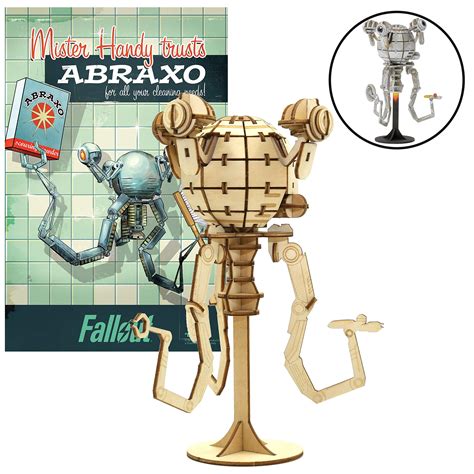 Incredibuilds Fallout Mr Handy 3d Wood Model And Poster Walmart