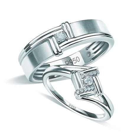 Platinum Couple Rings With Diamonds Jl Pt 930