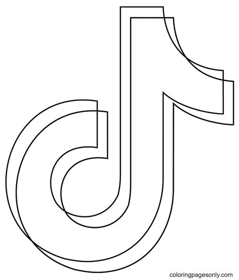 Tiktok Logo Coloring Pages Tiktok Coloring Pages Coloring Pages For