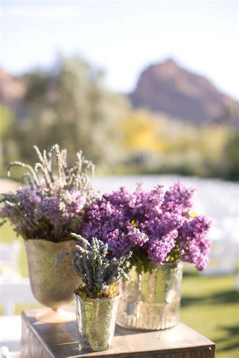 Lilac And Lavender Ceremony Arrangements