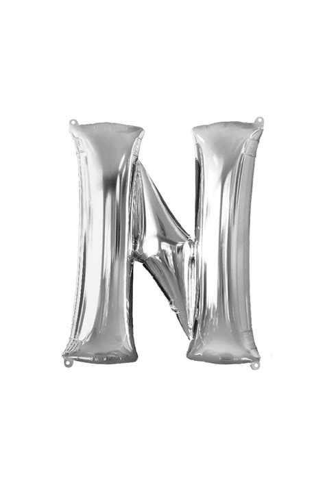 Giant Silver “n” Letter Balloon 24in X 32in Party America