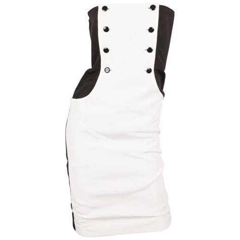 Lanvin Strapless Dress Vintage Black And White 80s For Sale At 1stdibs