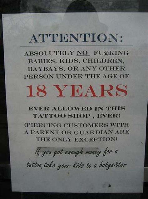 Funny Tattoo Shop Signs Ardor Otherside