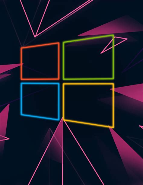 3400x4400 Windows 10 Neon Logo 3400x4400 Resolution Wallpaper Hd