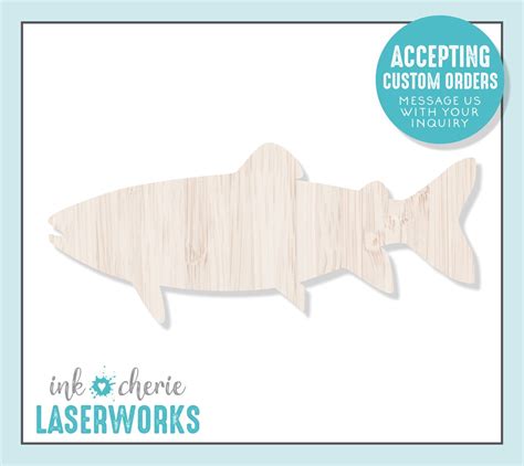Wood Fish Cutout Wooden Craft Supplies Wood Crafting Shapes Etsy