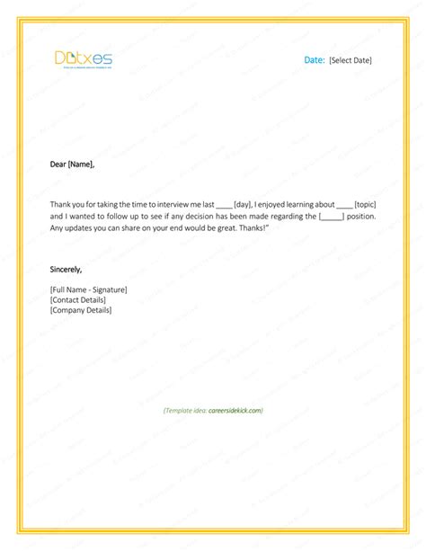 Select the follow up letter that best suits always send a well written thank you letter after a second interview and continue to make the right impression. Sample Thank You Letter After Interview - 5 Plus Best ...