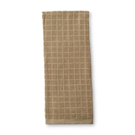 Terrycloth, terry cloth, terry cotton, terry towelling, terry, terry towel or simply towelling is a fabric woven with many protruding loops of thread which can absorb large amounts of water. Terry Cloth Kitchen Towel