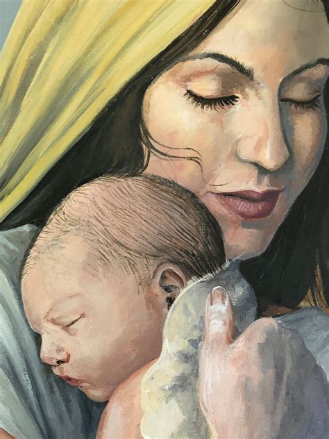 Mary And Baby Jesus Art Print Arte Cristiano Edición Etsy España