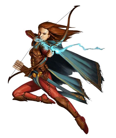 Female Human Mystic Archer Pathfinder PFRPG DND D D 3 5 5E 5th Ed D20