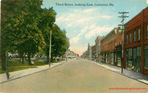 Cameron Missouri Third Street Looking East Vintage Postcard Photo