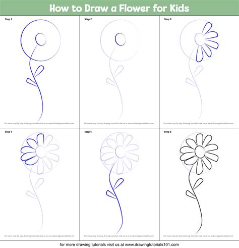 How To Draw A Flower For Kids Flowers Step By Step
