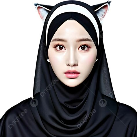 Hijab Girl With Cute Cat Ears Ai Generated Ai Generated Girl Cute