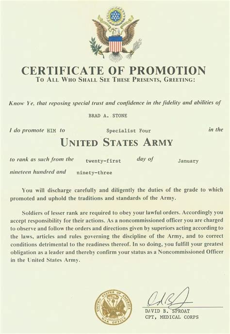Officer Promotion Certificate Template Certificate Templates Jobs
