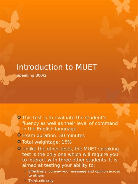 Kindly rate and evaluate this speaking test. Introduction to MUET Speaking | Test (Assessment ...