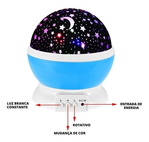 Luminária Projetor Estrela 360º Galaxy Lua Quarto Mercadolivre