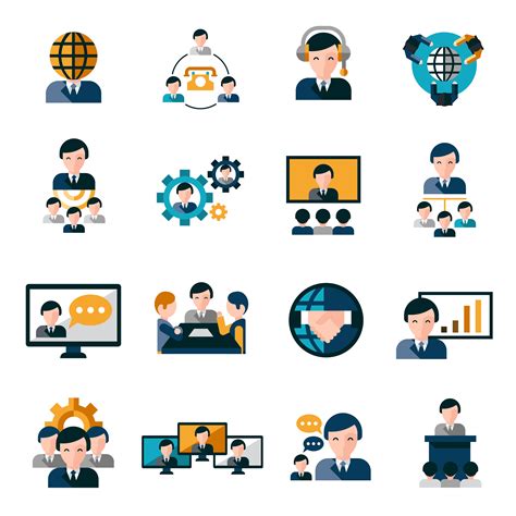 Business Meeting Icons 428269 Vector Art At Vecteezy