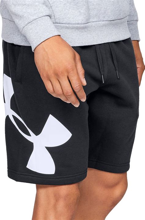 Under Armour Rival Fleece Logo Sweat Shorts In Blackwhite Black For