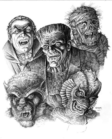 Classic Monsters Pen And Ink 2017
