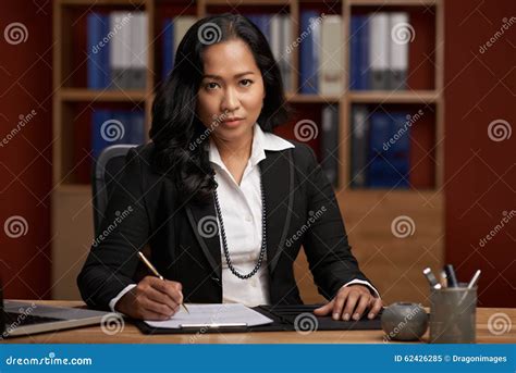 Indonesian Female Lawyer Stock Image Image Of Look Signing 62426285
