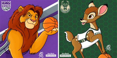 Illustrations Disney Characters Become Nba Mascots Inside The Magic