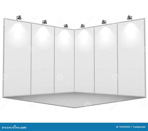Blank White Exhibition Stand 3x3 Sections Template Stock Vector