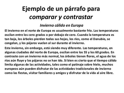 Ejemplo De Parrafos Por Comparacion Y Contraste Images