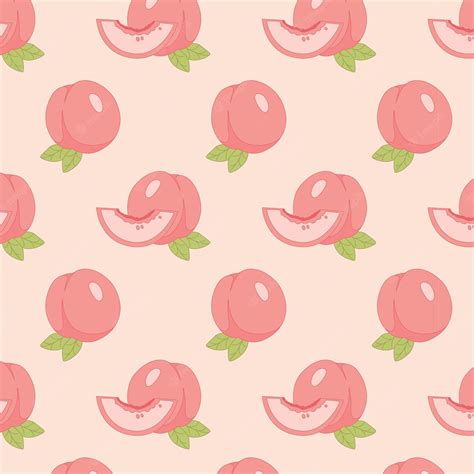Premium Vector Cute Peach Wallpaper Background Seamless Pattern
