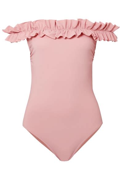 Karla Colletto Mondria Off The Shoulder Ruffled Swimsuit Net A