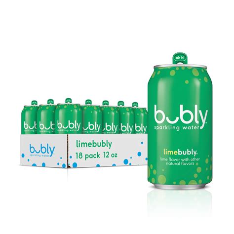 Bubly Lime Flavored Sparkling Water 12 Oz 18 Pack Cans