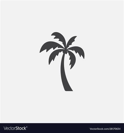 Palm Tree Icon Coconut Symbol Royalty Free Vector Image