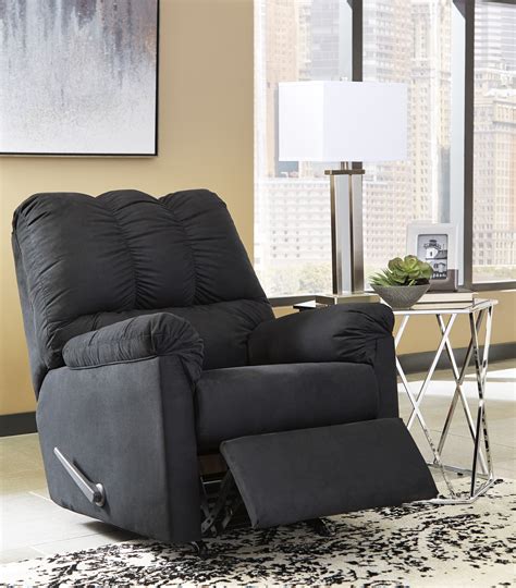 Sofa or loveseat, end table(s), lamp; Majik | Darcy Black Rocker Recliner | Rent To Own ...