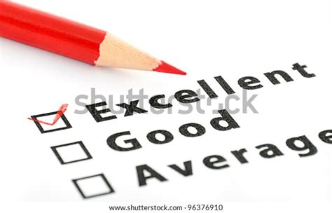 Quality Survey Form Red Pencil Showing Stock Photo 96376910 Shutterstock